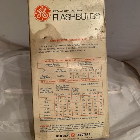 GE General Electric #5 Flashbulbs Box Of 12 New Old Stock - Picture 7 of 8